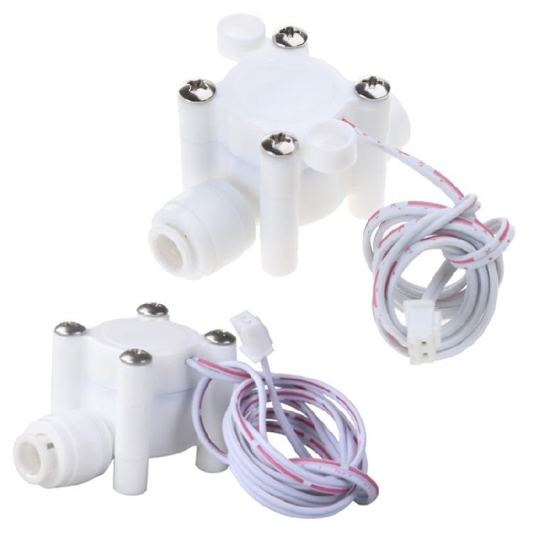 Liquid Water Flow Sensor Counter 1/4'' Quick Plug Plastics Turbine Flowmeter