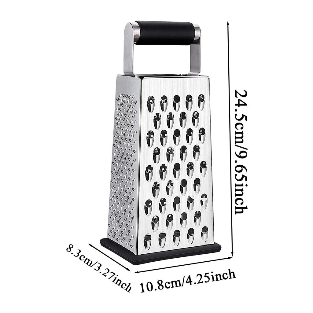 Stainless Steel Standing Cheese Grater Four-Sided Non-Slip Handle Kitchen Gadgets For Slicing Vegetable Ginger Potato Meal Prep