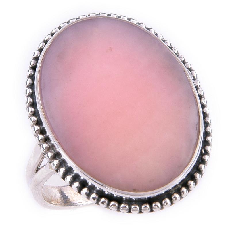 Natural Pink Opal Gemstone Handmade 925 Solid Sterling Silver Ring Size 10 H3U53