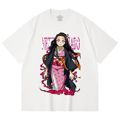 230 Gsm 100% Cotton Demon Slayer V57 Nezuko Print Unisex Heavy Cotton T Shirt