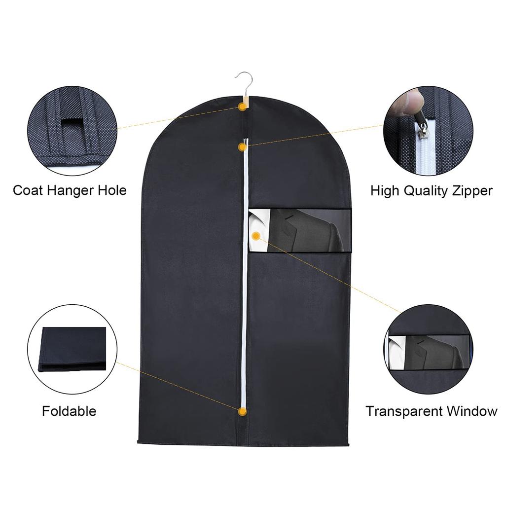 Dustproof Clothing Covers Clothes Dust Cover Coat Suit Dress Protector Hanging Garment Bags Closet Organizer With Zipper