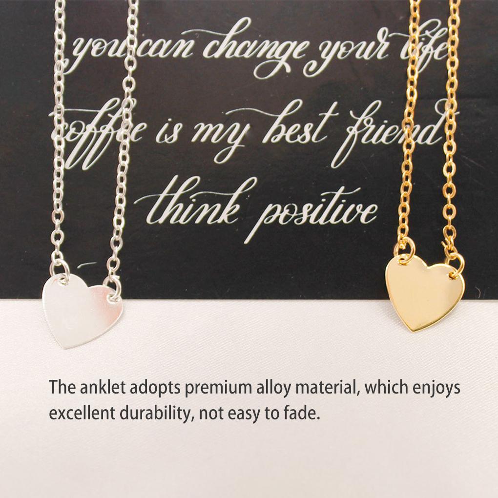 Ankle Bracelets Heart-shaped Aesthetic Jewelry Bohemian Simple Style Ornaments Fashion Accessory Beach Gifts Anklets for Women