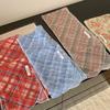 Bow Ties Plaid Pattern Long Silk Scarf Cravat Printed Flower Scarf Wrap Hair Band Long Ribbon Scarves Neckerchief Decoration