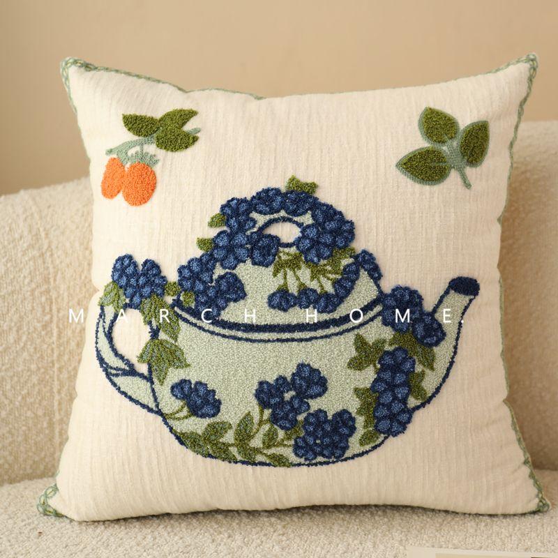 

Американская пасторальная поясничная подушка без наполнителя, мягкая наволочка для спальной подушки, тканевая подушка ручной работы, подушка для гостиной, дивана, эркерного окна, прикроватная подушка Tea Language-Collection Pillowcase