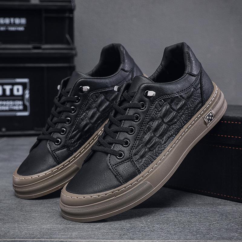 Spring and Summer New Men's Shoes Men's Casual Board Shoes PU Leather Low-top Sports Running Shoes
