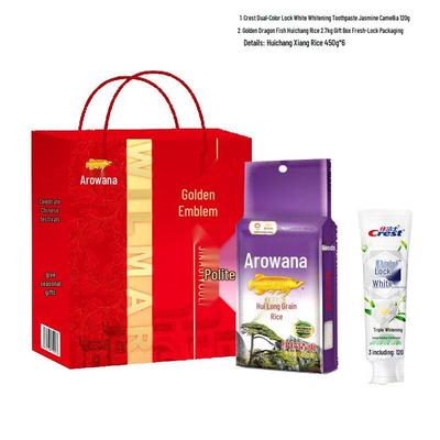 Crest Two-Color Whitening Toothpaste & Golden Arowana Rice Bundle
