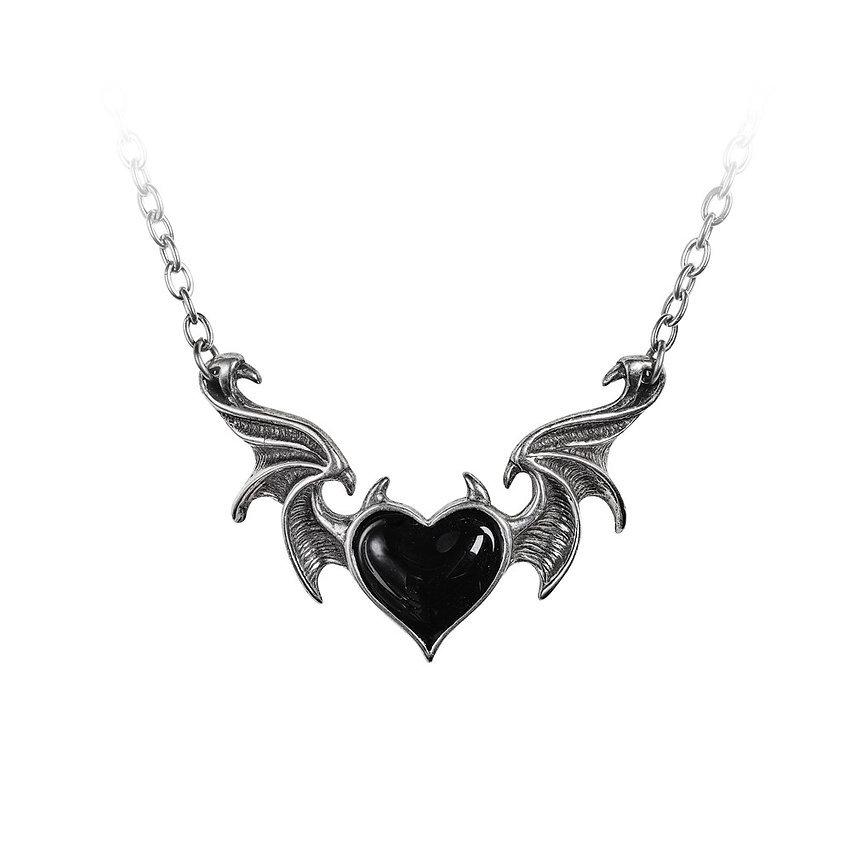Gothic Punk Retro Demon Wings Love Pendant Necklace Charismatic Men And Women Necklace Sweater Chain Jewelry Accessories Gift 3