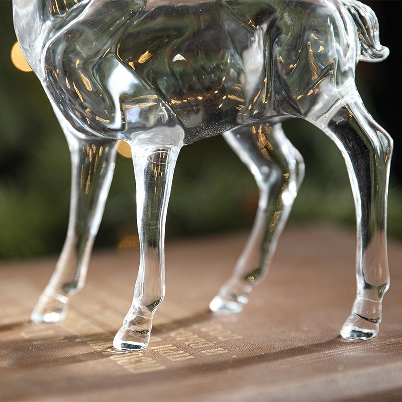 Transparent Acrylic Ice Crystal Reindeer Ornament - American Snow Scene Christmas Decoration