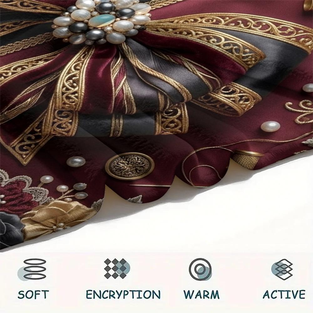 1Pc Gorgeous R&B Print Flannel Blanket, High quality Comfortable for All Seasons, Home Decor, Warmth and Comfort, Perfect for Christmas Gifts W41