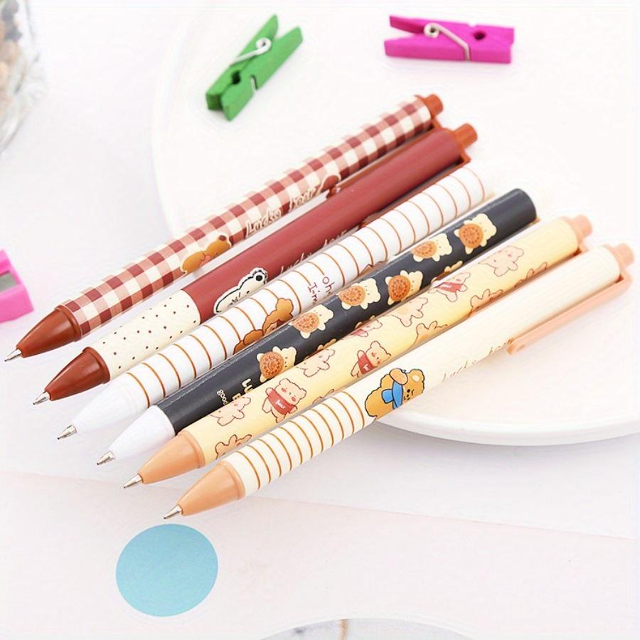 Back To School Season 20pcs 0.5mm Cartoon Creative Gulu Bear Pattern Retractable Neutral Pen, Quick Drying School Stationery Prizes for Rewarding