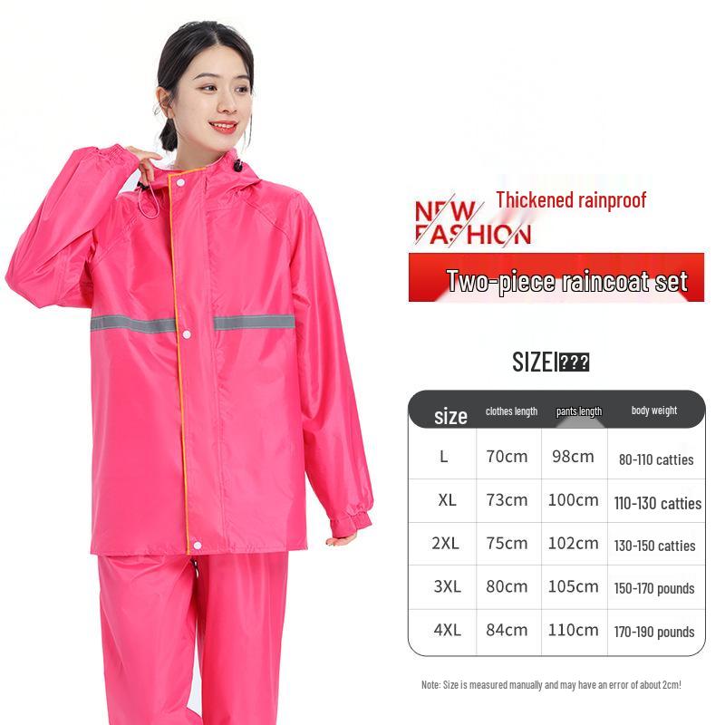 Men's & Women's Thickened Oxford Cloth Cycling Rain Suit: Black/Navy, Reflective & Wear-Resistant.