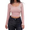 Spring And Autumn New Women'S Versatile Long Sleeve Daily Business Commuter Elegant Comfort Sexy Bottom Shirt Top