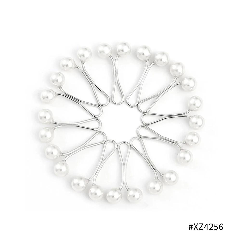 Pearl Stylish 12pcs lot Brooch Anti Slip Lady Muslim Scarf Shawl Hijab Fixed Pins Women Jewelry
