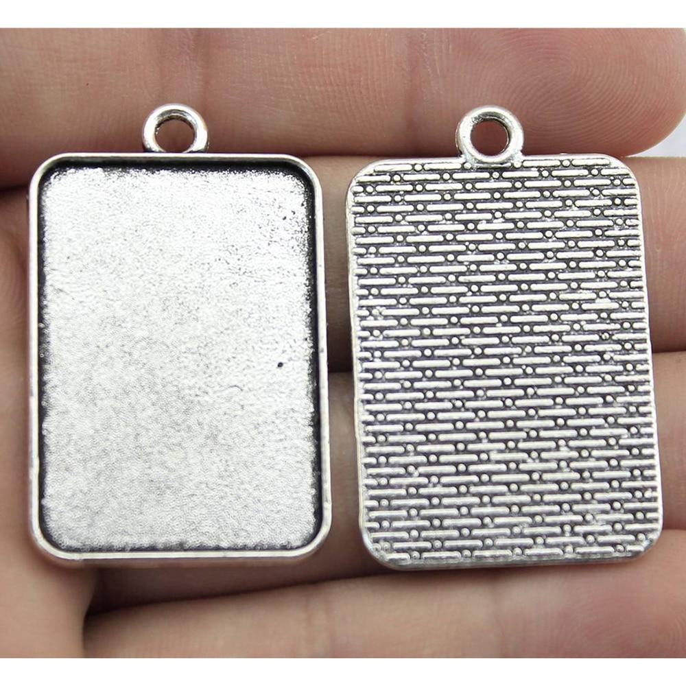 

4 предмети внутрішнього розміру 23x33 мм, антична бронза, античне срібло, колір прямокутник, кабошон, камея, підстава, підвіска, підвіска In The Title античний срібного кольору