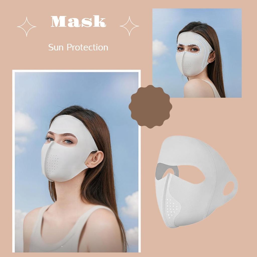 UPF 50+ Sun Protection Face Mask for Women Ice Silk Breathable UV Face Shield Mask Cover for Cycling Hiking Outdoor Sports