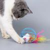Cage mouse self-sexual cat toy plush simulated color mouse toys tease cat ball toys