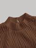 Long Sleeve Crop Top Phumee Textured Mock Neck Solid color A1144