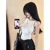 Hollow beautiful back lace sling vest for women, hot girls wear sleeveless bottomed navel top, trendy and fashionable outside