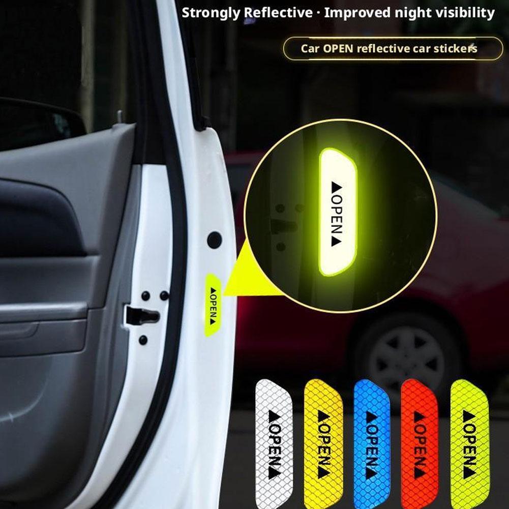 Reflective Car Door Sticker Safety Opening Warning Reflector Tape Decal Car Accessories Exterior Interior Reflector Sticker