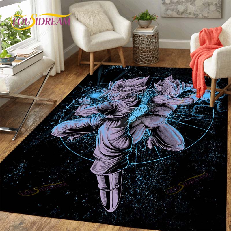 Alfombra antideslizante con dibujos de Dragon Ball Goku para suelo, alfombra cuadrada de calidad para habitación, suelo de baño y cocina extraíble, alfombra impermeable