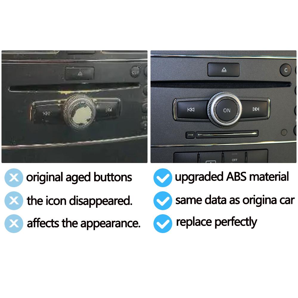 Tappo Pulsante Interruttore ON Manopola Pulsante Radio Lettore CD Console Centrale Auto Per Mercedes Benz W204 X204 W212 W207 W218 W166 W156 W172
