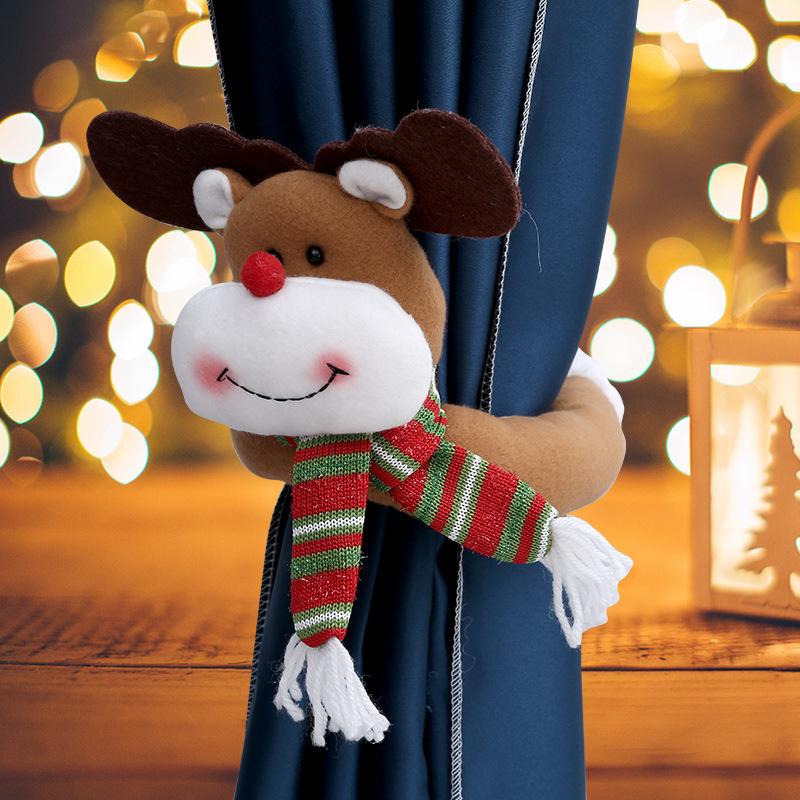 Christmas Curtain Hooks Cartoon Figurine Decorations Hotel Restaurant Decor Doll Clips Creative Window Display Ornaments