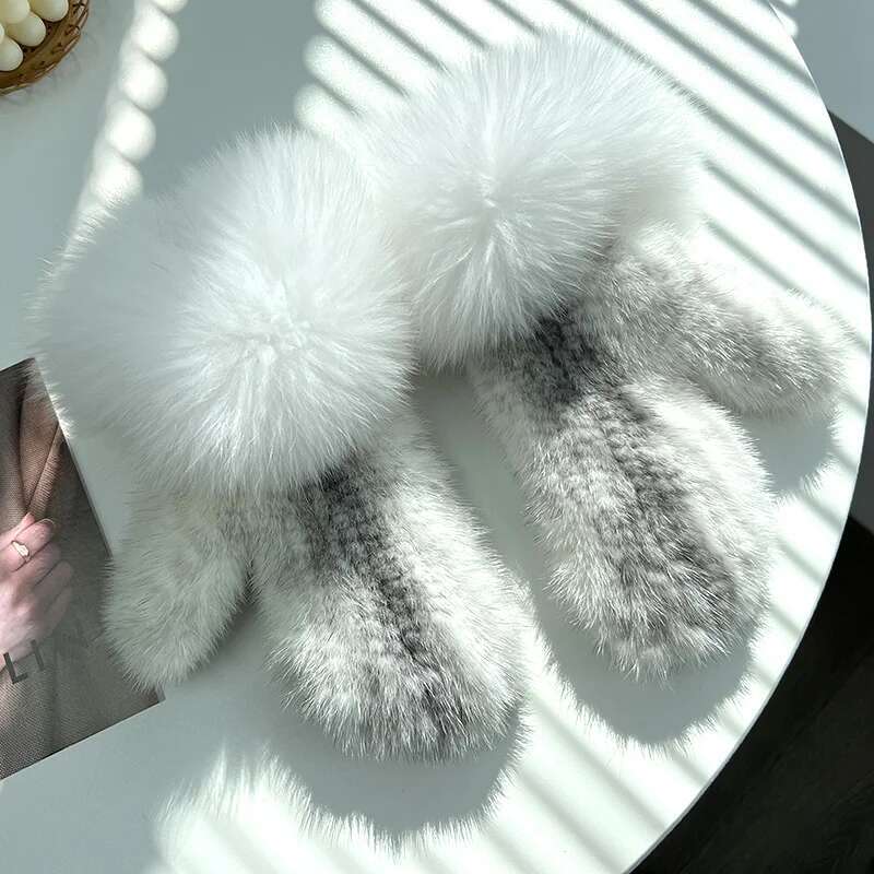 

Real Mink Fur Gloves Women Natural Fur Mittens Fashion Fur Hand Knitted Full Finger Gloves Female Winter Thick Fur Gloves Ladies