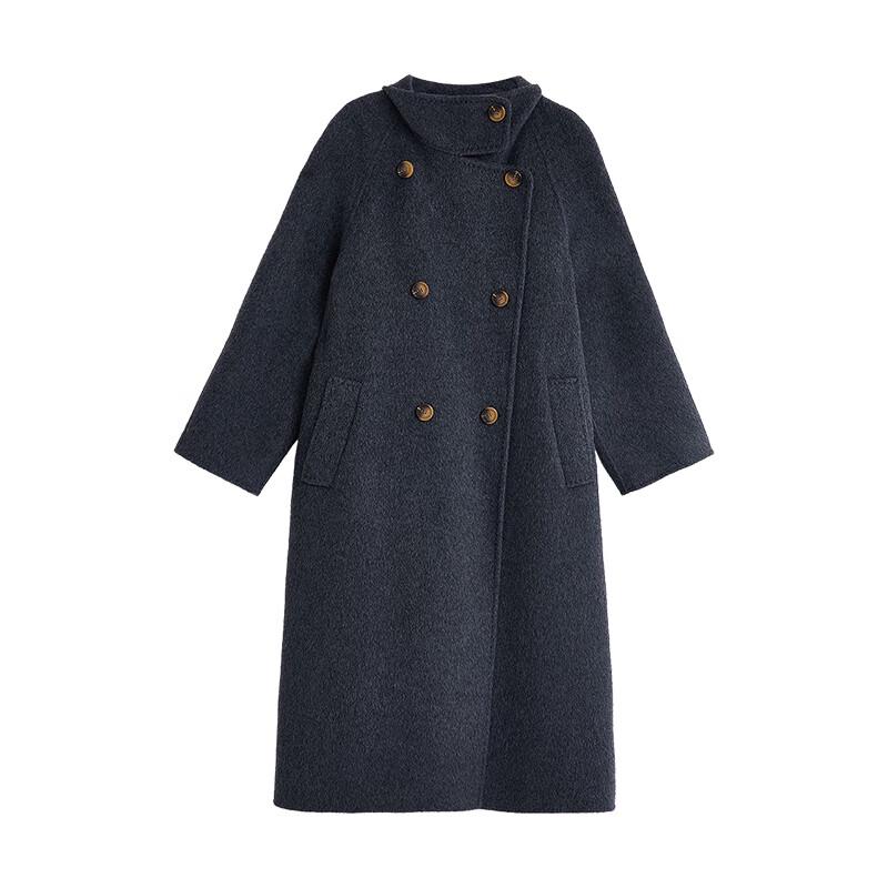 Chuyu Damen 100% Merinowolle Doubleface Langmantel