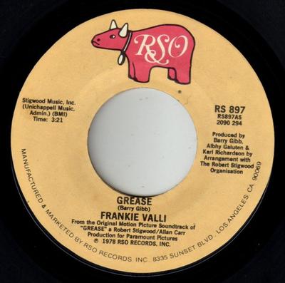 7inch Record FRANKIE VALLI  GARY BROWN  Grease RS897 RSO 1978 US Dance  Electronica Used
