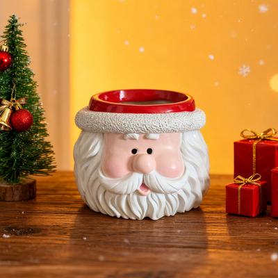 Christmas Snowman Planter Pot Santa Claus Head Resin Succulents Herb Plants Flower Pot Home Balcony Garden Decoration