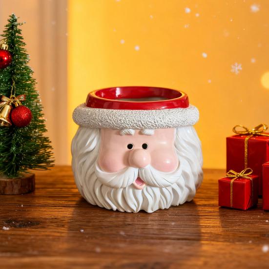 Christmas Snowman Planter Pot Santa Claus Head Resin Succulents Herb Plants Flower Pot Home