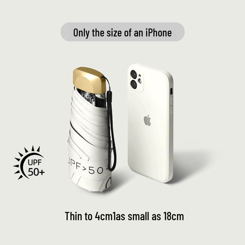 

Компактный шестисекционный зонт-капсула от солнца - Женский зонт двойного назначения для защиты от солнца и дождя, портативный складной дизайн.