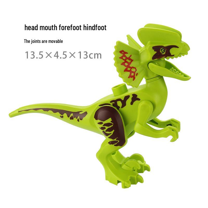 Large Dinosaur Building Blocks: Transforming T-Rex, Pterodactyl, Dilophosaurus & Velociraptor Scene Accessories Set