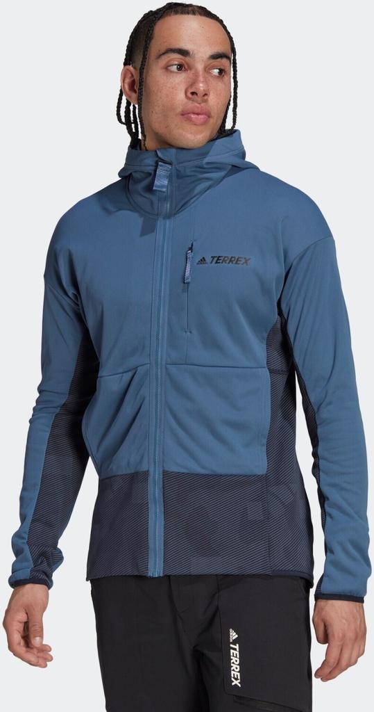 Jacke Adidas Terrex Jacke Zupahike Kapuzen-Fleece wonder steel