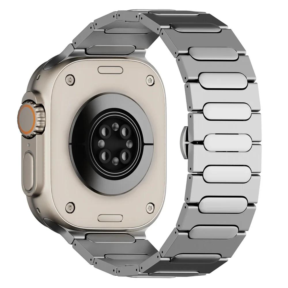 Titanium Band for Apple Watch Ultra 3 2 49mm 9 45mm Men Strap for Iwatch Series 11 10 6 5 Se 44mm 46mm Metal Watchband Bracelet