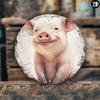 Metal Tin Pig Round Sign Farmhouse Wall Art Home Decor Bar Patio Porch