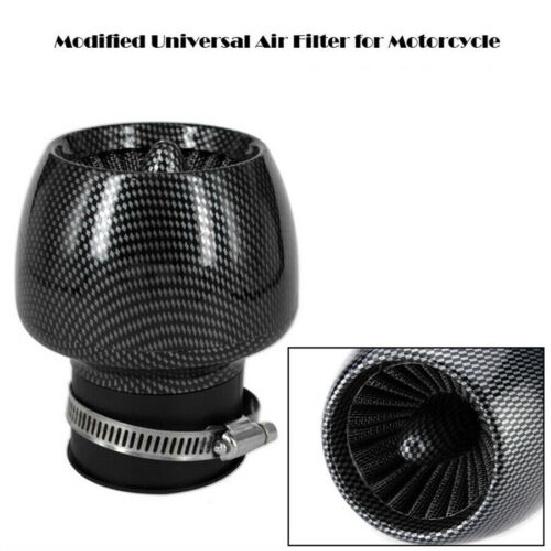 Straight Scooter Moped Air Filter Cleaner 1.1"-1.9" Clamp-on Carbon Fiber Look