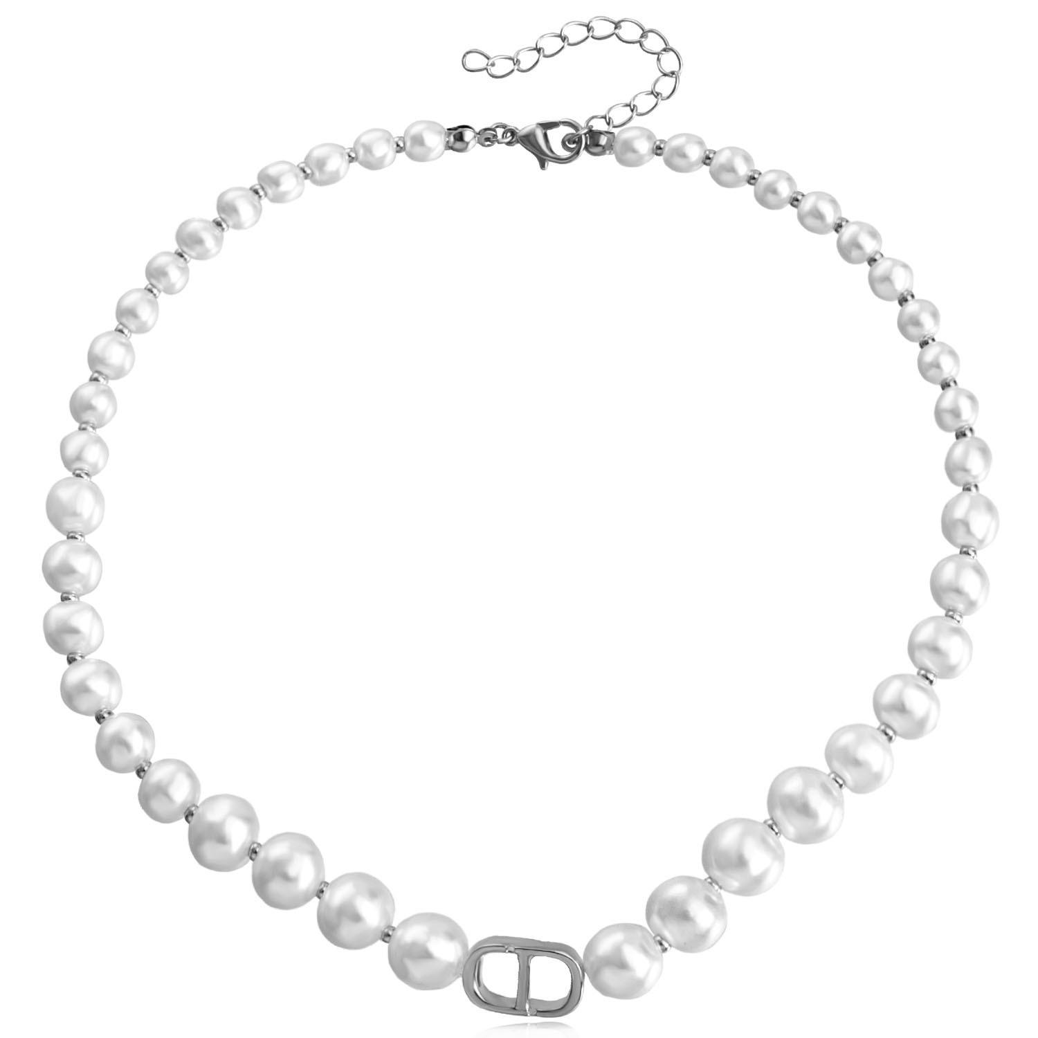 

Легкое роскошное дизайнерское ожерелье из искусственного жемчуга класса люкс, колье на шею с темперой, цепочка на ключицу для женщин