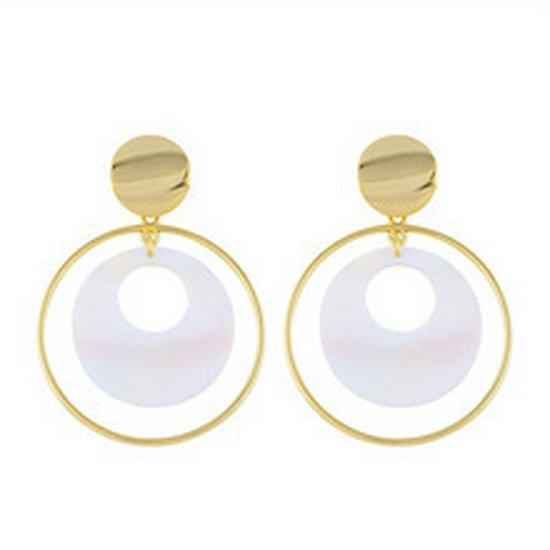 European & American Large Geometric Resin Hoop Earrings for Women: Irregular Design