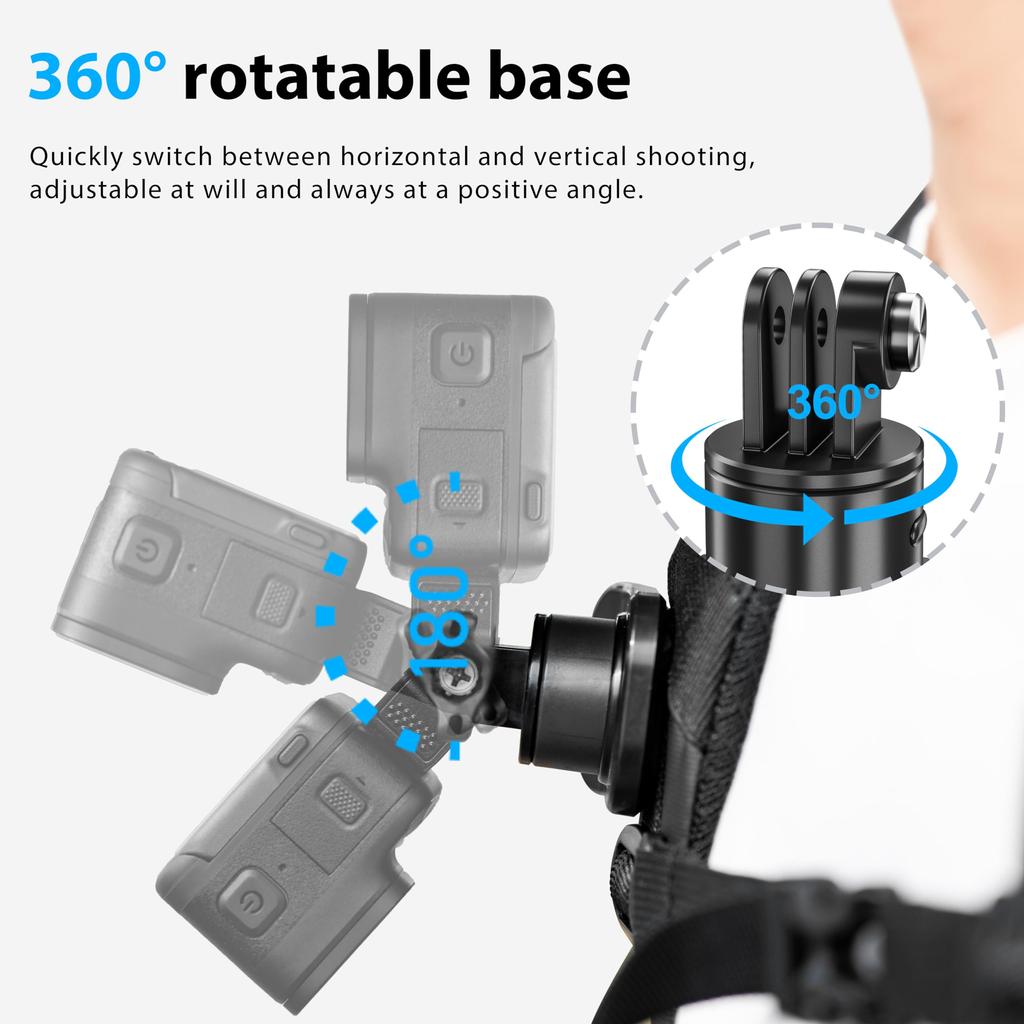 Für OSMO Pocket 3 360° Rotation Rucksack-Clip-Halterung Schultergurt Zubehör für DJI Pocket 3/OSMO Pocket/Action-Kameras