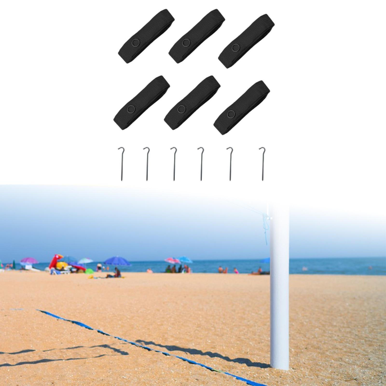 

6 штук пляжный волейбол линии бадминтон площадка пограничное поле для вечеринки чёрный