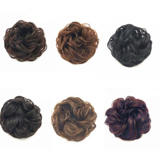 Puntos Kobiety Elastyczna koka z włosów Przedłużanie kucyka Messy Falista Chignon Hairpiece Akcesoria