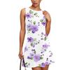 Women's Summer Dress Casual Sleeveless Round Neck Floral Print Vest Sundress