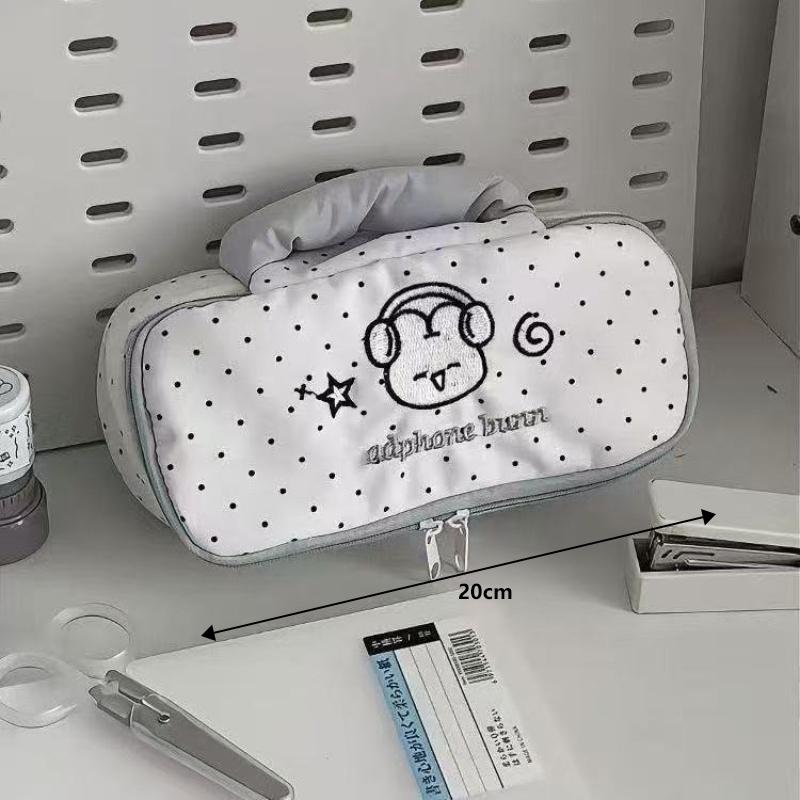 Trousse à Crayons Mignonne Sac à Dos Doux pour Étudiant Sac à Main Papeterie Sac à Maquillage Grande Capacité Lapin Chiot