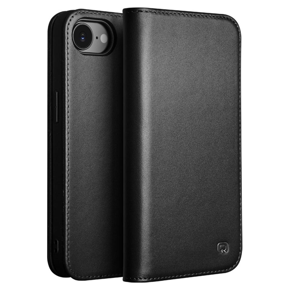 

QIALINO Для iPhone 16e Чехол-подставка Противоударный Кожаный кошелек Чехол для телефона Black