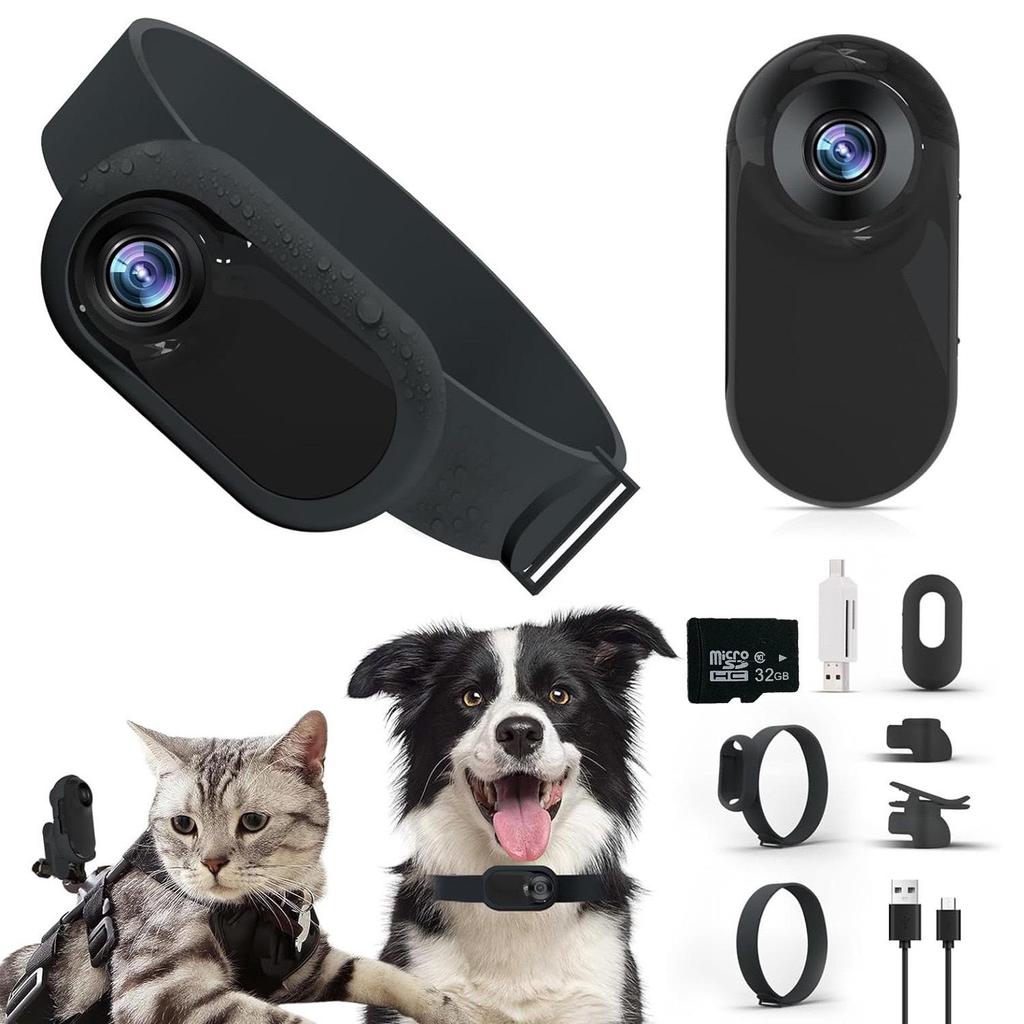 1080P HD Anti-Shake Thumb Action Camera with Lapel Clip for Cycling, Pets, Vlogs & More