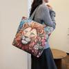 Bolsa de Ombro Feminina Bordada com Fio Dourado - Estilo Étnico, Grande Capacidade