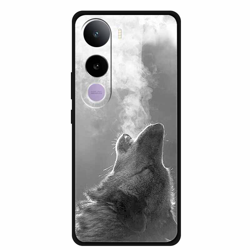 For Vivo Y400 5G Case Y 400 6.67" Animal Wolf Lion Tempered Glass Hard Back Cover For Vivo Y400 2025 Phone Cases Soft Bumper Bag