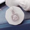 Korean Style Square Diamond Pendant Necklace for Women – Hollow, Elegant, Versatile Clavicle Chain with a Light Luxury Fashionable Touch.