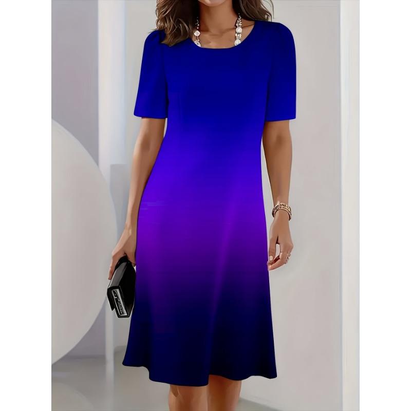 Women'S Round Neck Short Sleeve T-Shirt with Rose Print Sleeping Dress